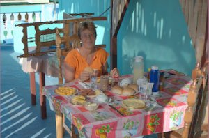 Ontbijt in onze Casa Particular in Baracoa