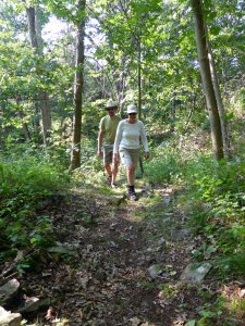 Dennis en Ank wandelen op Camelot