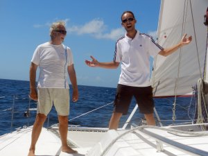 Dennis en Philip op voordek