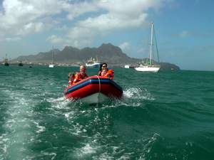 De Gruffalos in de dinghy