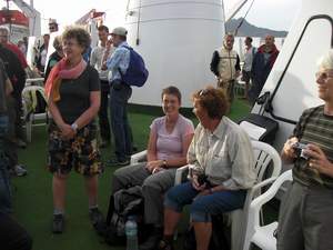 Hanny en Ank op de ferry