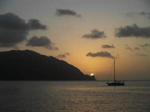 Ondergaande zon Man O' War Bay