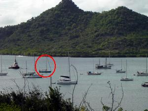  Tyrrel Bay, meer bij uitgang, rondje is Bodyguard