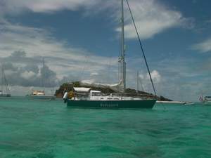 Bodyguard voor anker bij Tobago Cays
