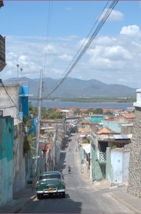 Straat van onze Casa Particulares in Santiago de Cuba