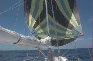 Voor het eerst sinds deze reis met de ATS (spinaker)