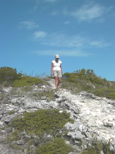 Wandelpad langs noordwest kust Staniel Cay
