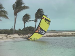 Chris houdt de kite op