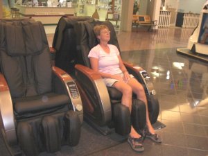 Ank op de massagestoel