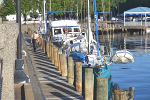 Bodyguard aan citydock in Portsmouth