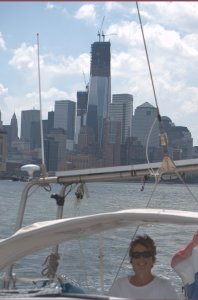 Manhattan op achtergrond