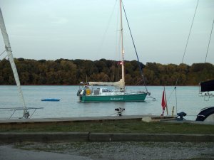 Bodyguard aan de mooring bij Niagara-on-the-Lake Sailing Club
